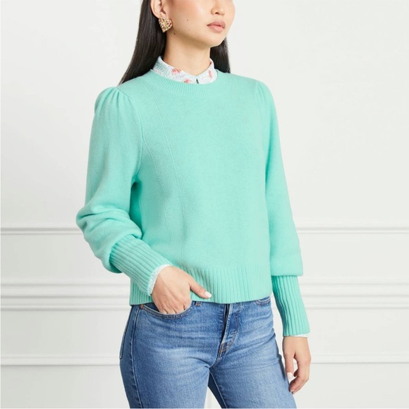 Hill House Sweaters - NEW NWT Hill House 100% Merino Wool Cropped Silvia Sweater In Ocean Wave Seafoam